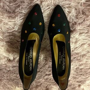 Women’s Vintage Charles Jourdan Paris Rhinstone Heels Size 6.5 Made in France